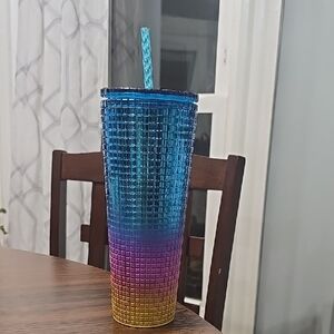 Starbucks Tumbler Tim Singleton Rainbow Grid Gradient Ombre - Venti 24oz